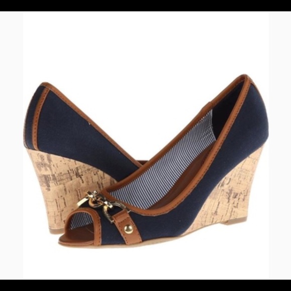 tommy hilfiger peep toe wedge